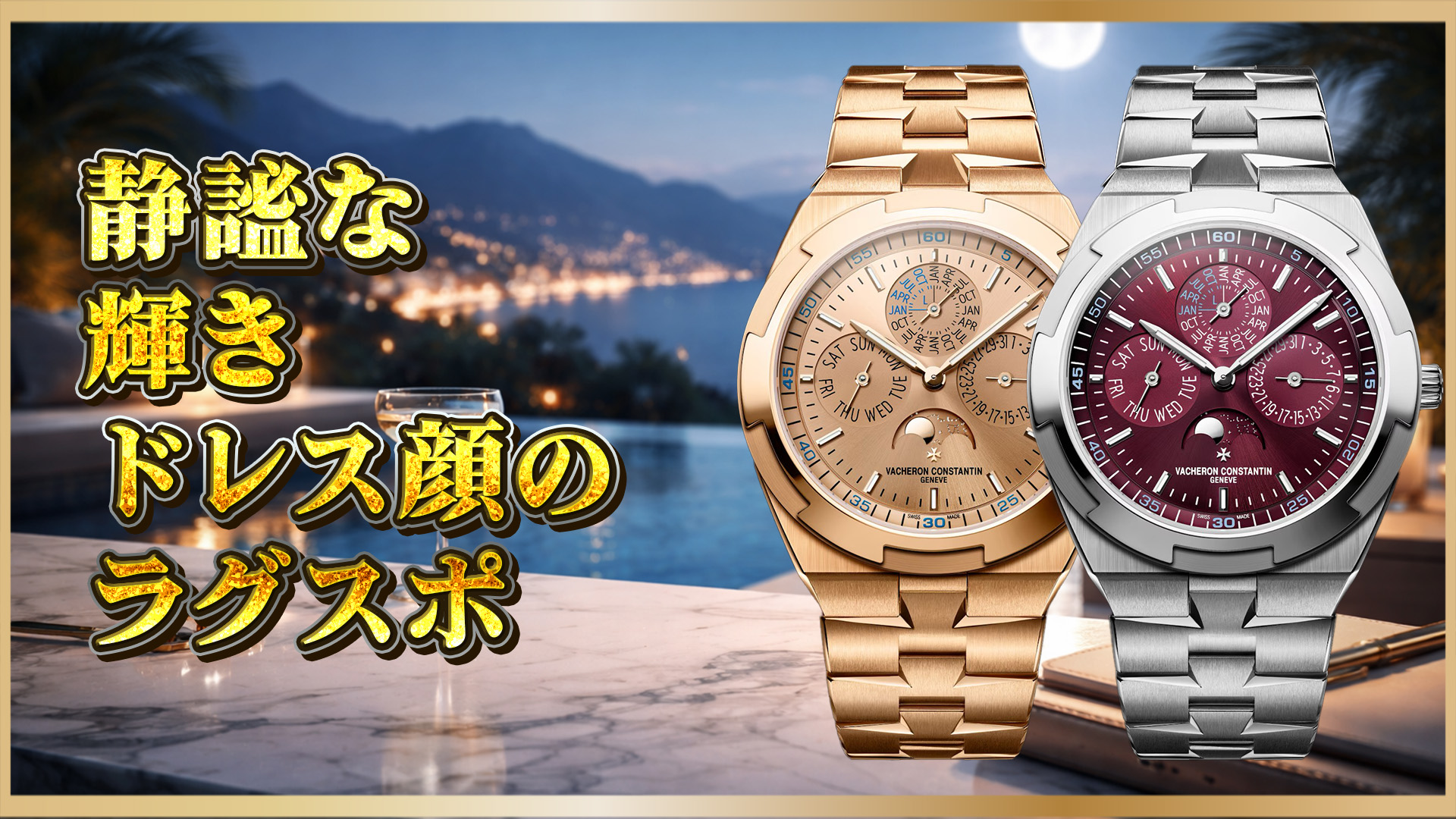 【極薄QP】オーヴァーシーズ“エクストラフラット・パーペチュアル”3本比較：WGバーガンディ／RGゴールドトーン／RGブルー（4300V）